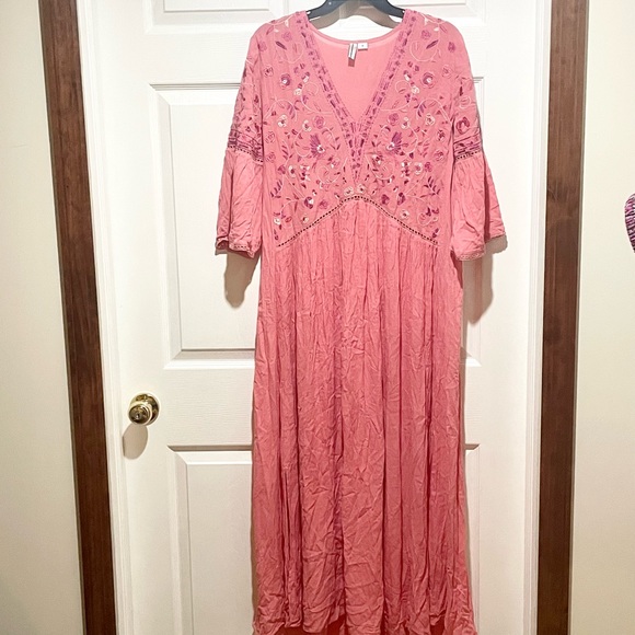 Anthropologie Blnk London Ibneva Floral Embroidered Maxi Dress - Picture 4 of 9
